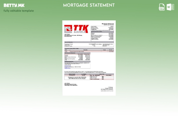 модерен стил Северна Македонија ТТК Банка за хипотека шаблон шаблон Word и PDF